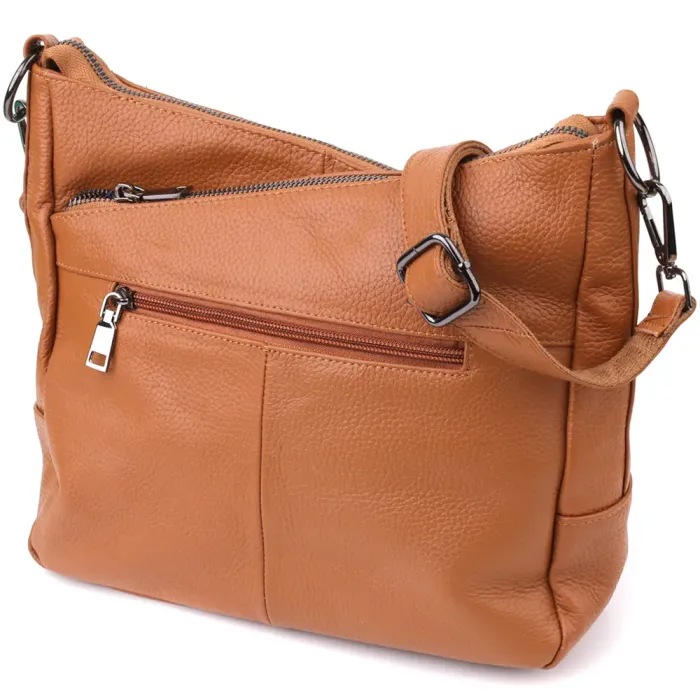 Жіноча сумка на два відділення з натуральної шкіри Vintage 23012 Коричневий