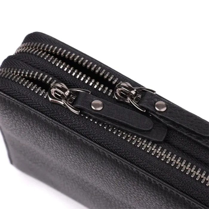 Цікавий чоловічий клатч із натуральної шкіри Vintage 23063 Чорний