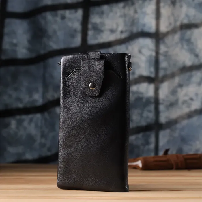 Жіночий шкіряний гаманець-клатч із відділенням під телефон ST Leather 23101 Чорний