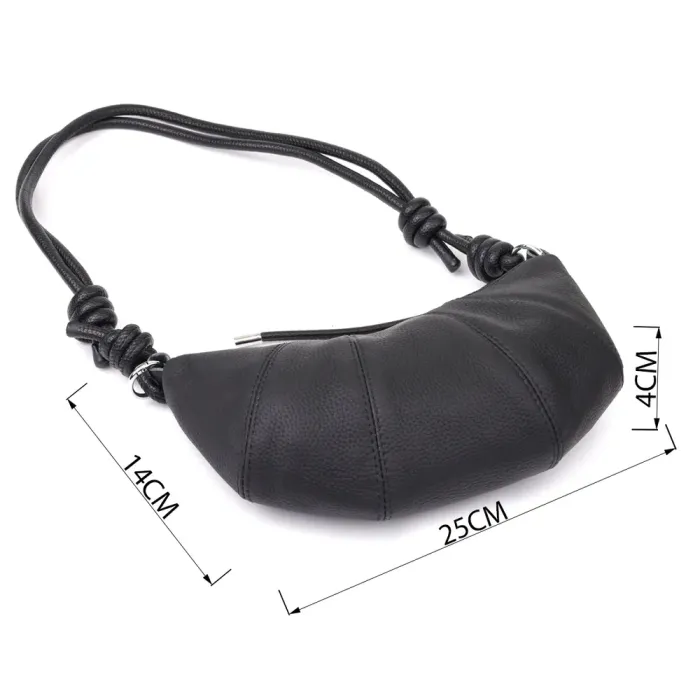 Жіноча напівкругла сумка з натуральної шкіри Vintage 22932 Чорний