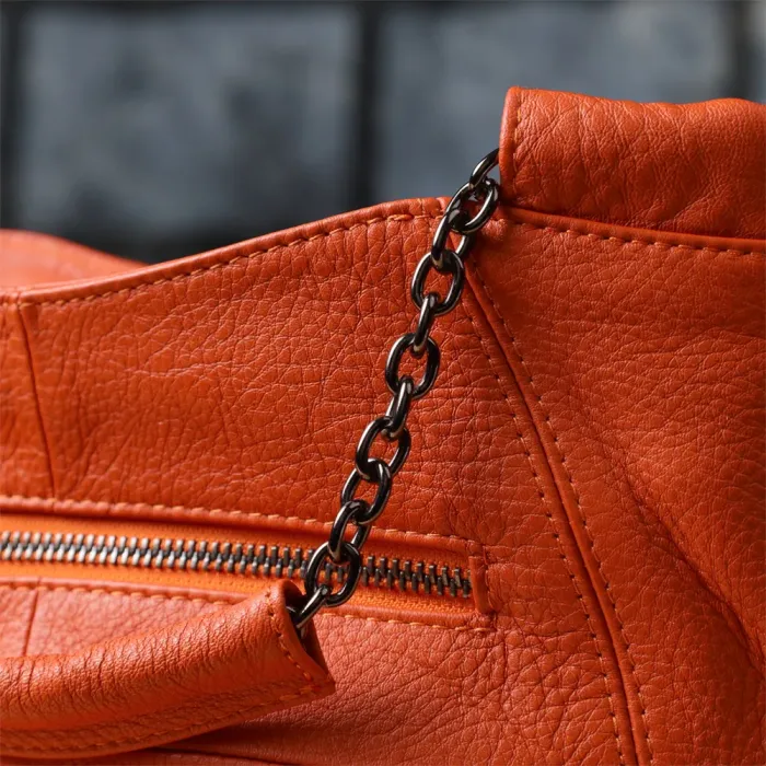 Яскрава сумка для жінок з натуральної шкіри Vintage 22990 Помаранчевий