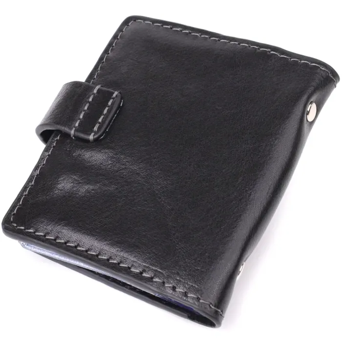 Візитниця унісекс з натуральної гладкої шкіри GRANDE PELLE 22941 Чорна
