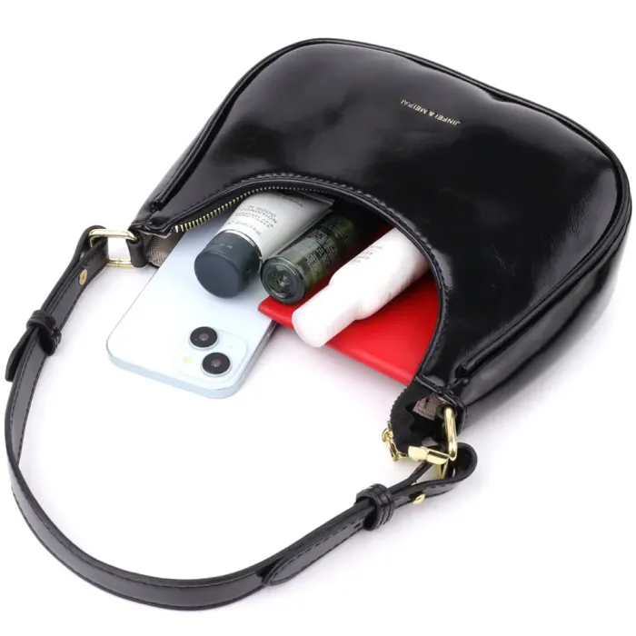 Лакова сумка на плече з екошкіри Vintage 15150 Чорний