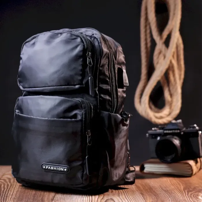 Міський чоловічий текстильний рюкзак Vintage 20574 Чорний