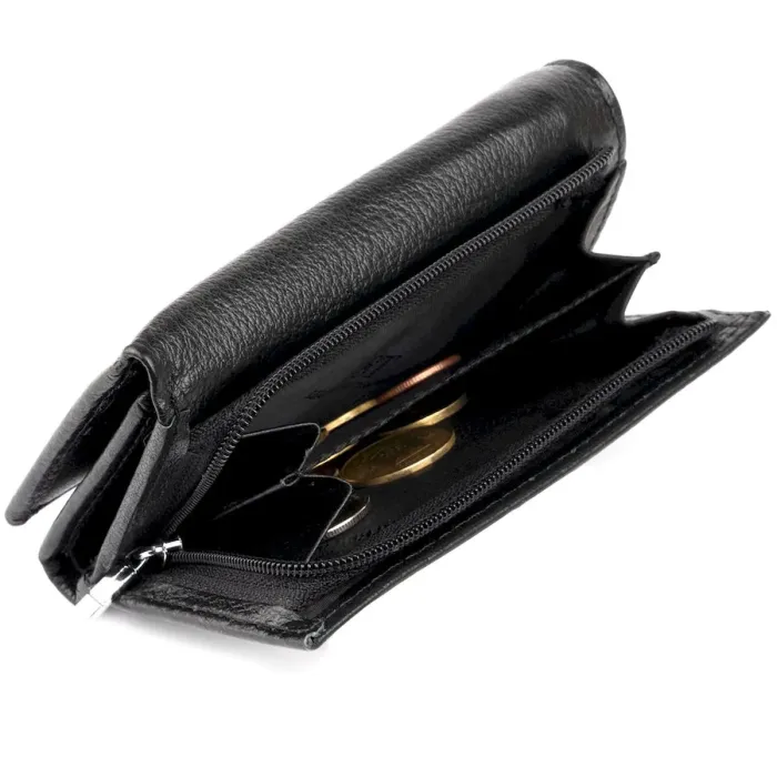 Горизонтальное портмоне из кожи унисекс на магните ST Leather 19331 Черное