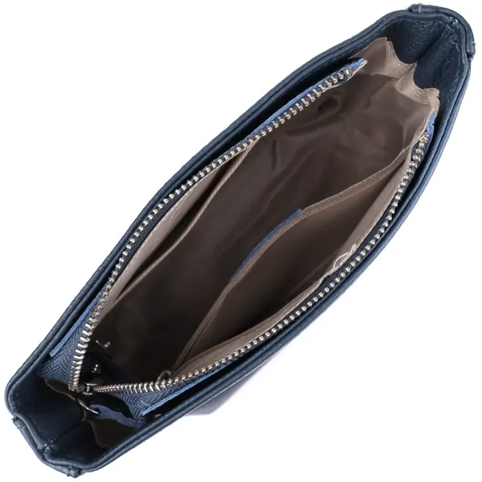 Повсякденна сумка жіноча на плече з натуральної шкіри Vintage 22911 Блакитний