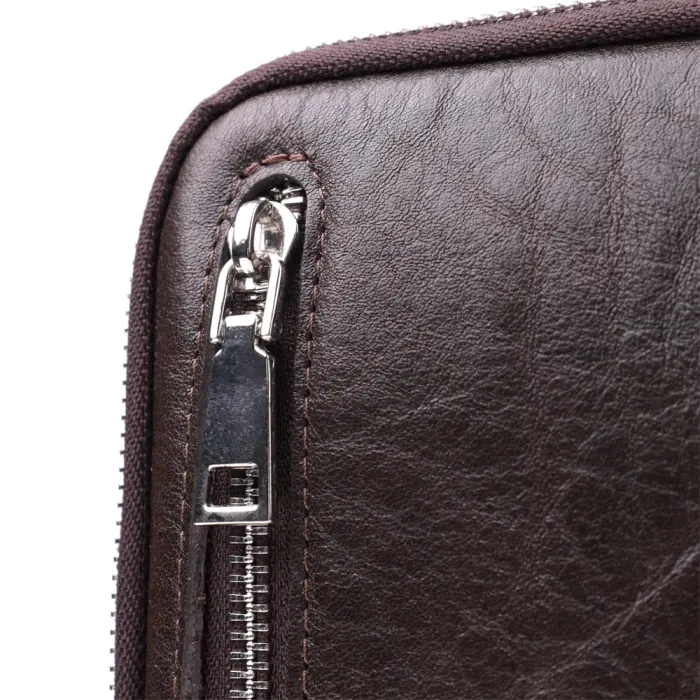 Чоловіча прямокутна сумка бананка з гладкої натуральної шкіри GRANDE PELLE 22880 Коричневий