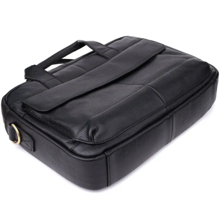 Практичний портфель для чоловіків з натуральної шкіри Vintage 23041 Чорний