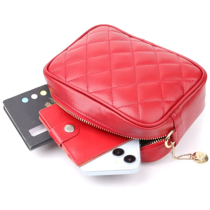 Стильна сумка з натуральної шкіри Tony Perotti 20838_1 (CA006-01DR dk red) Червоний