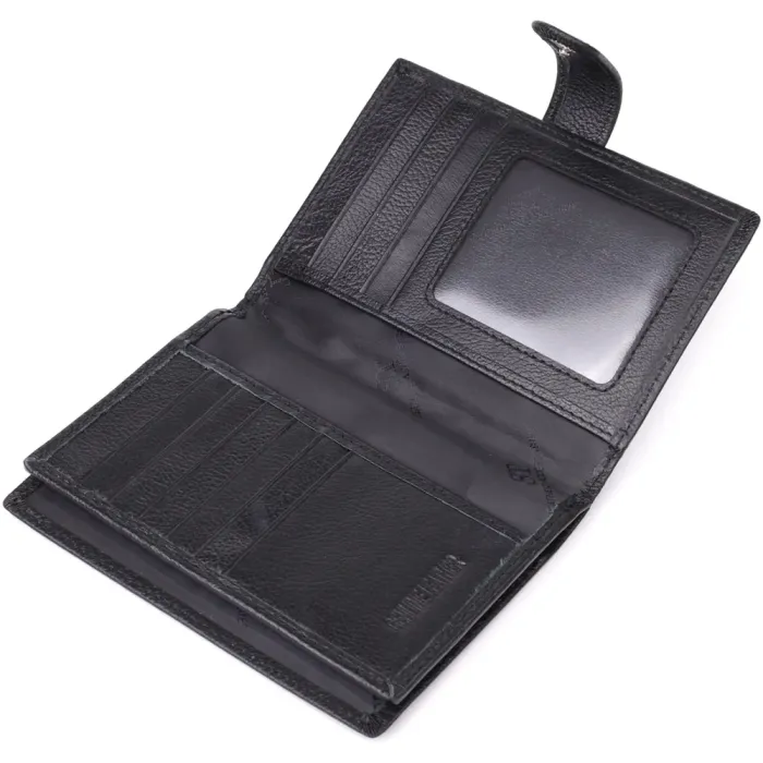 Містка обкладинка на документи унісекс з натуральної шкіри ST Leather 23116 Чорний