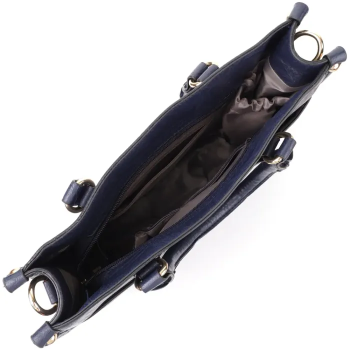 Ділова жіноча сумка з екошкіри Vintage 15132 Синій