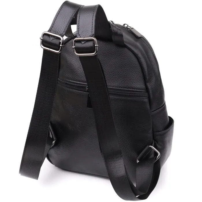 Лаконічний жіночий рюкзак з натуральної шкіри Vintage 23062 Чорний