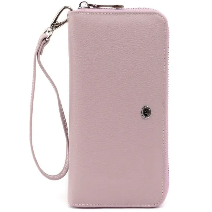 Місткий клатч шкіряний жіночий ST Leather 19278 Ліловий