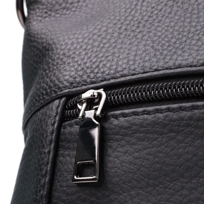 Невелика жіноча сумка з двома ремінцями з натуральної шкіри Vintage 23014 Чорний