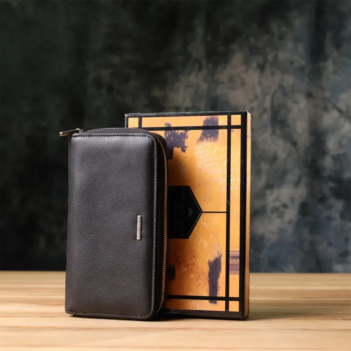 Практичний жіночий гаманець на одне відділення із зернистої натуральної шкіри Tony Perotti 20863_1 (3622 nero) Чорний