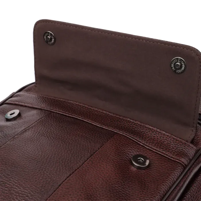 Практична чоловіча сумка з ручкою для перенесення в руці з натуральної шкіри Vintage 23024 Коричневий