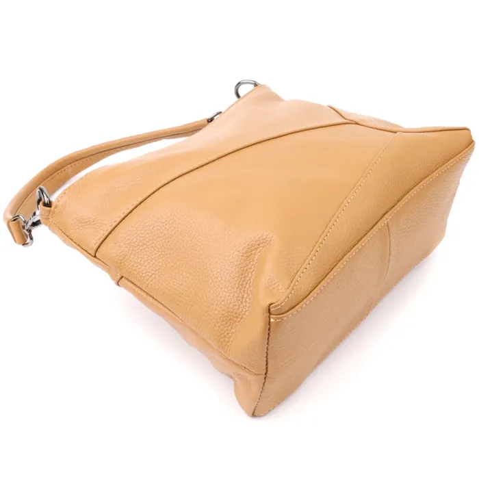 Жіноча сумка на два відділення з натуральної шкіри Vintage 23015 Світло-коричневий