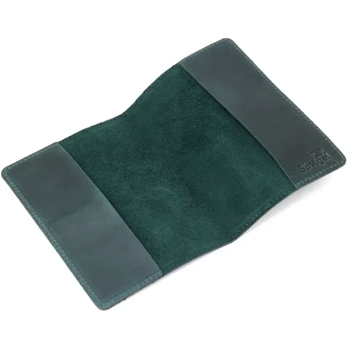 Обкладинка на паспорт із натуральної шкіри Shvigel 16550 Зелений