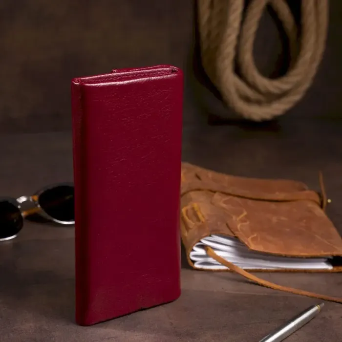 Клатч конверт з кишенею для мобільного шкіряний ST Leather 19273 Бордовий