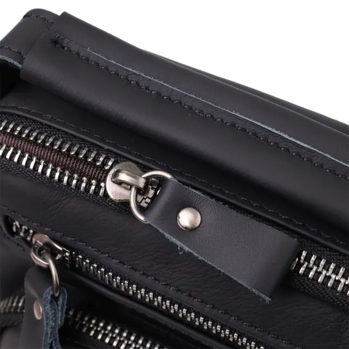 Ділова чоловіча сумка з натуральної шкіри Vintage 23036 Чорний