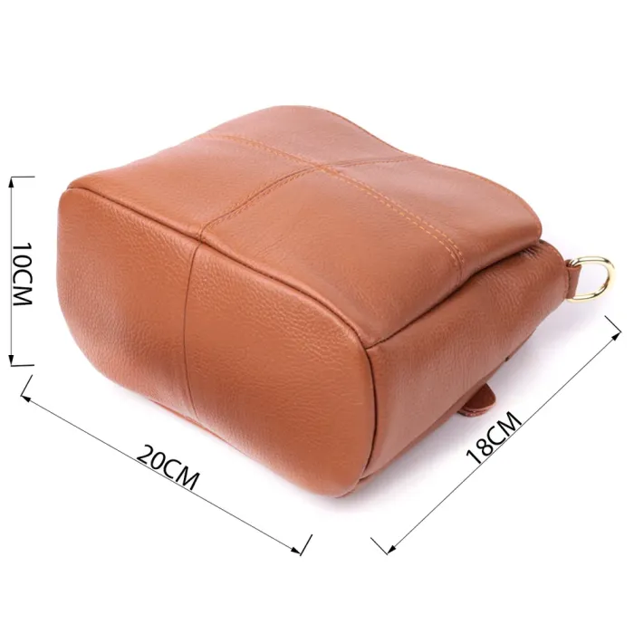 Чудова сумка жіноча з твердим дном з натуральної шкіри Vintage 15108 Рудий