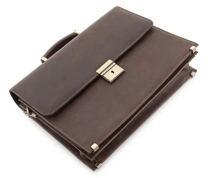 Портфель SHVIGEL 00752 із вінтажної шкіри Коричневий