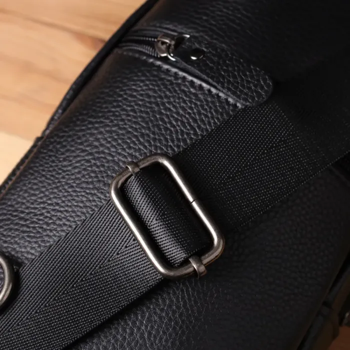 Чоловіча сумка через плече з натуральної шкіри Vintage 23032 Чорний