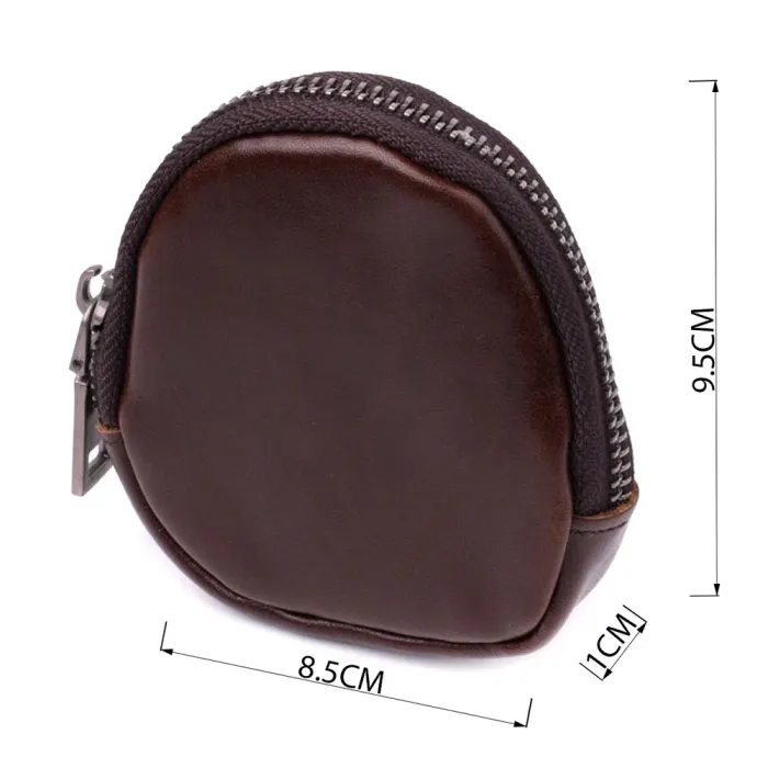 Невеликий гаманець для монет із натуральної шкіри Vintage 15101 Коричневий