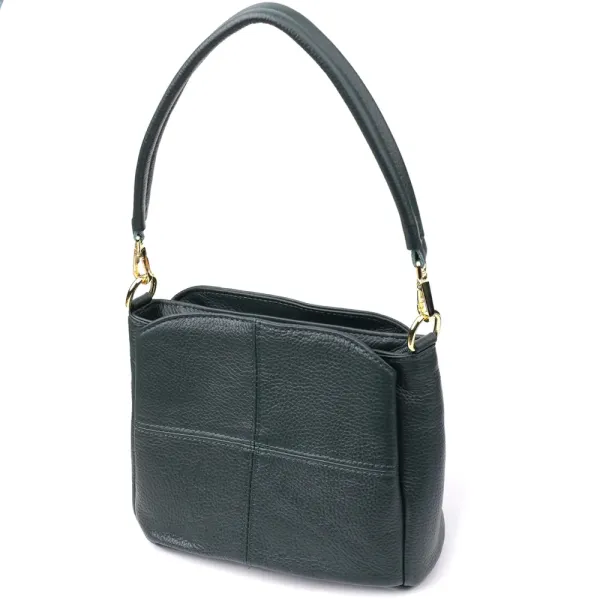 Елегантна шкіряна сумка для жінок з трьома відділеннями Vintage 22977 Зелений