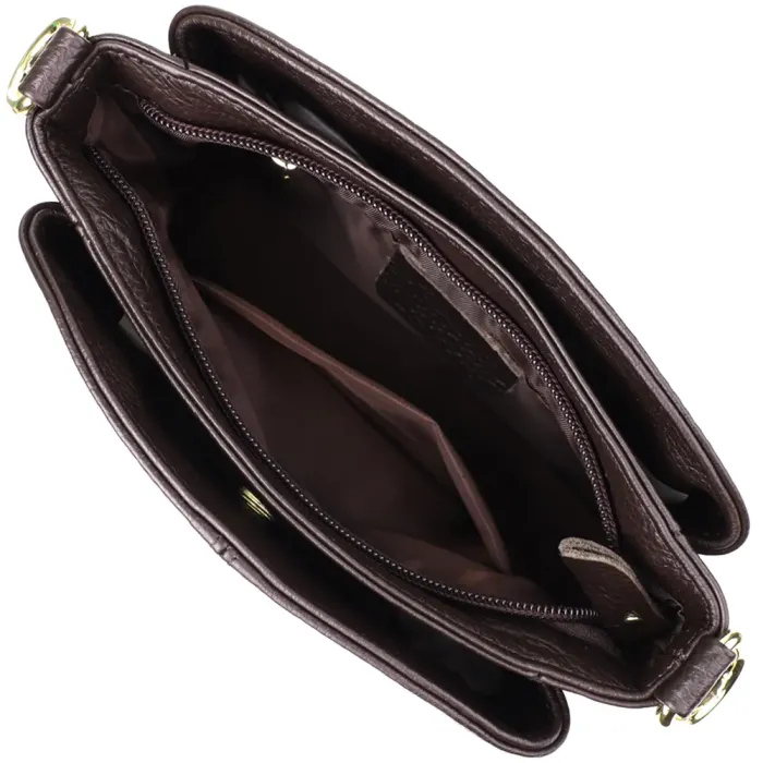 Жіноча сумка з натуральної шкіри зі зручною внутрішньою організацією Vintage 22979 Коричневий