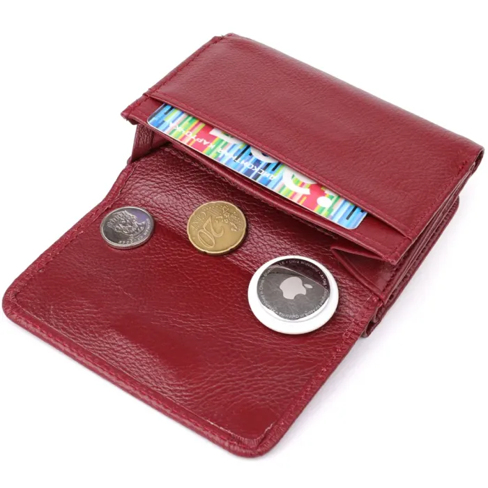 Компактний жіночий гаманець із натуральної шкіри ST Leather 23073 Бордовий