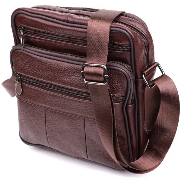 Зручна чоловіча сумка з натуральної шкіри 22858 Vintage Коричневий