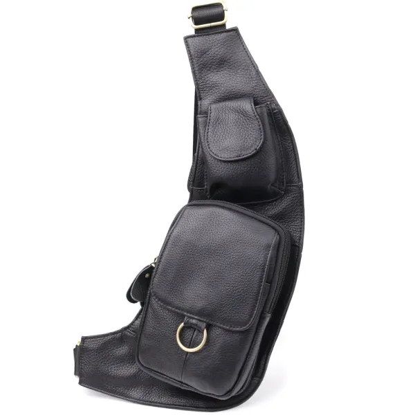 Сумка цікавої форми через плече з натуральної шкіри Vintage 22958 Чорний