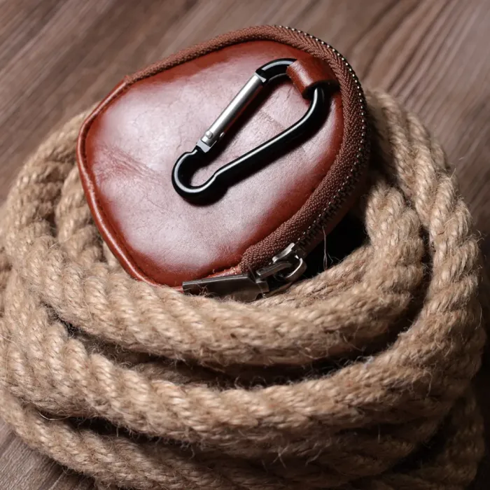 Компактний гаманець для монет із натуральної шкіри Vintage 15080 Коричневий