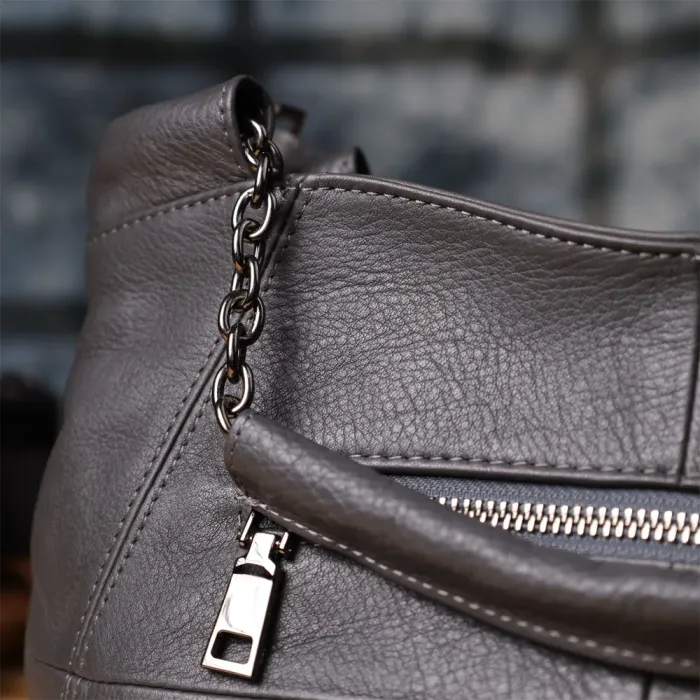 Повсякденна сумка для жінок з натуральної шкіри Vintage 22989 Сірий