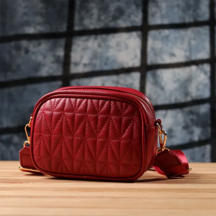 Яскрава жіноча сумка на кожен день із натуральної шкіри Vintage 22903 Червоний