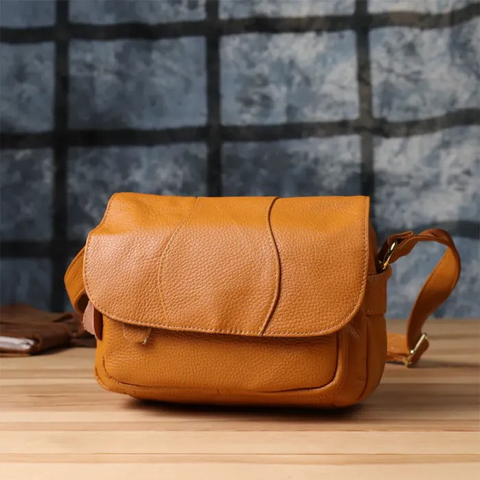 Містка повсякденна сумка з натуральної шкіри для жінок Vintage 22968 Рудий