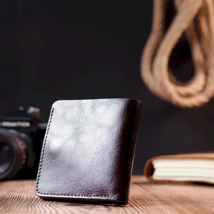 Стильное кожаное портмоне для мужчин Shvigel 16610 Коричневый