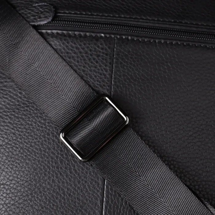 Вертикальна чоловіча сумка з натуральної шкіри Vintage 22967 Чорний