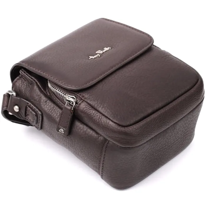Компактна чоловіча сумка з м'якої натуральної шкіри Tony Perotti 20844_1 (9027-12.5 moro) Коричневий
