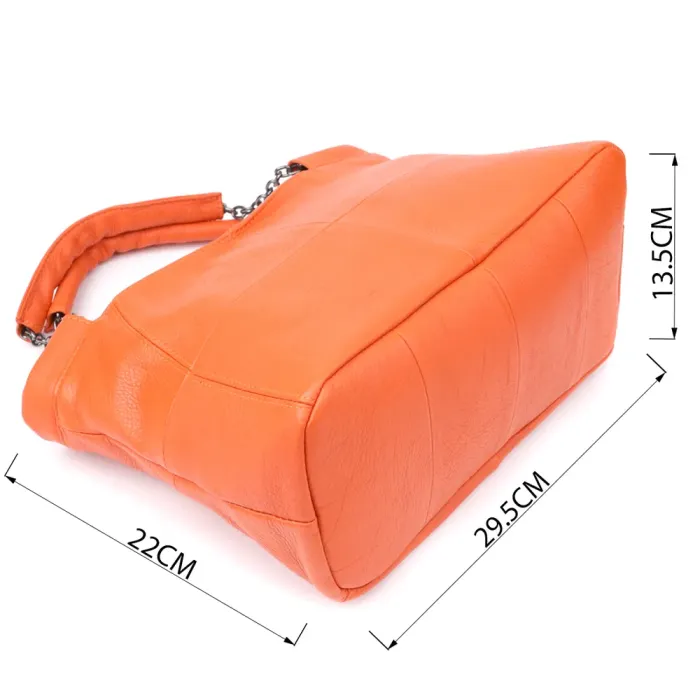 Яскрава сумка для жінок з натуральної шкіри Vintage 22990 Помаранчевий