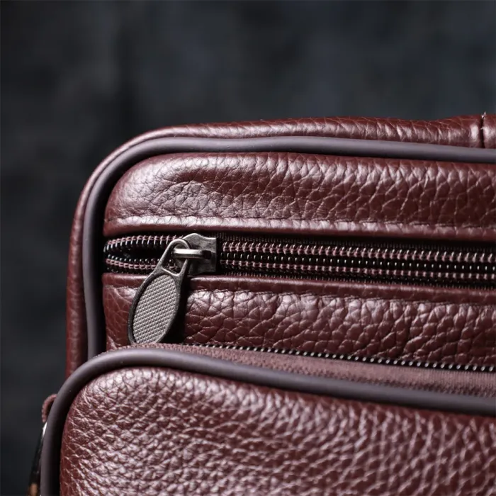 Зручна чоловіча сумка з натуральної шкіри 22858 Vintage Коричневий