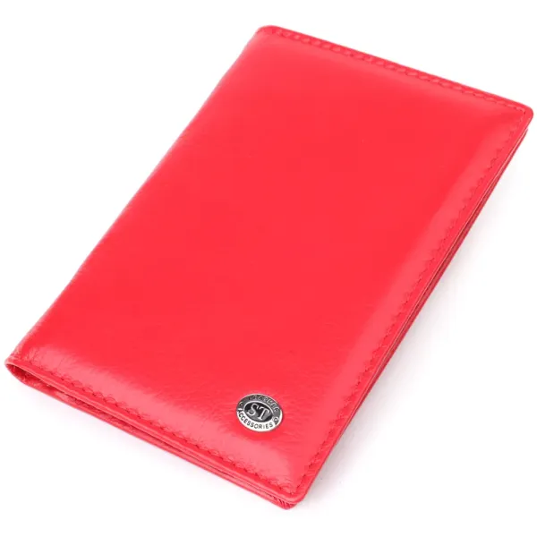 Яскрава обкладинка на паспорт універсального формату із натуральної шкіри ST Leather 23080 Червоний