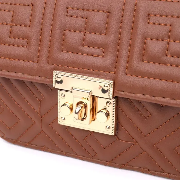 Компактна жіноча сумка з еко-шкіри на плече Vintage 18705 Коричневий