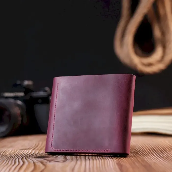 Кожаное матовое портмоне Shvigel 16616 Бордовый