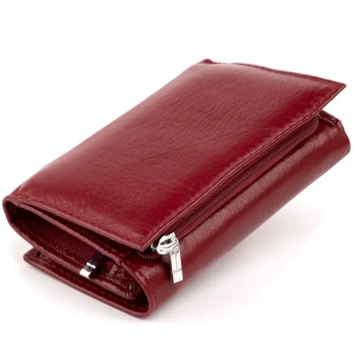 Горизонтальное портмоне из кожи женское на магните ST Leather 19333 Бордовое