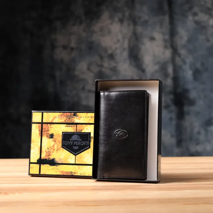 Гаманець для чоловіків із глянсової натуральної шкіри Tony Perotti 20889_1 (1438 nero) Чорний