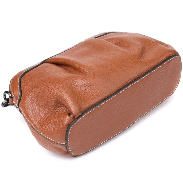 Жіноча сумка з драпіруванням з натуральної шкіри Vintage 22895