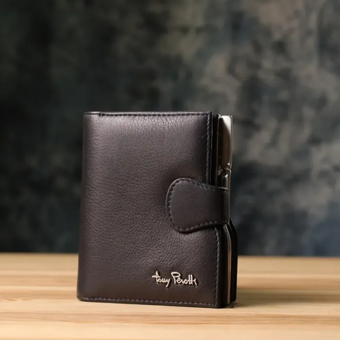 Стильний жіночий вертикальний гаманець з натуральної шкіри Tony Perotti 20842_1 (2656 nero) Чорний