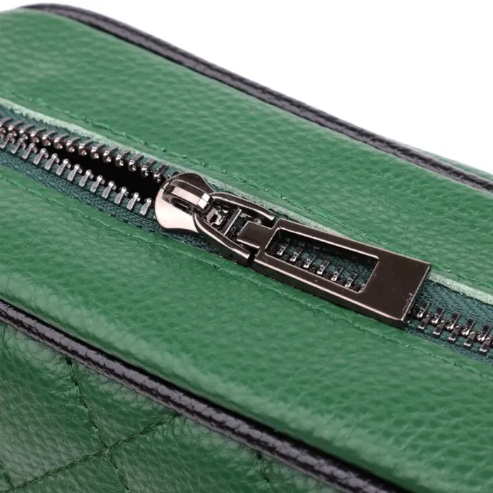 Стьобана жіноча сумка з натуральної шкіри 22857 Vintage Зелений